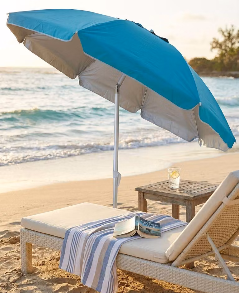 Milani Home - ombrellone da spiaggia diametro 2 m con palo centrale in alluminio, telo poliestere multicolor, snodo inclinabile per mare, campeggio e giardino