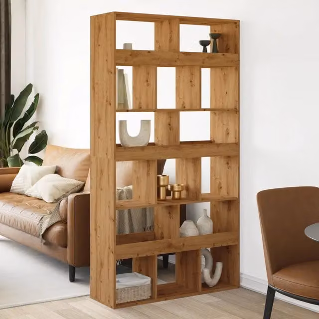 Libreria-Scaffale per Libri-Mobile di Stoccaggio Rovere Artigianale 100x33x187,5 cm in Truciolato