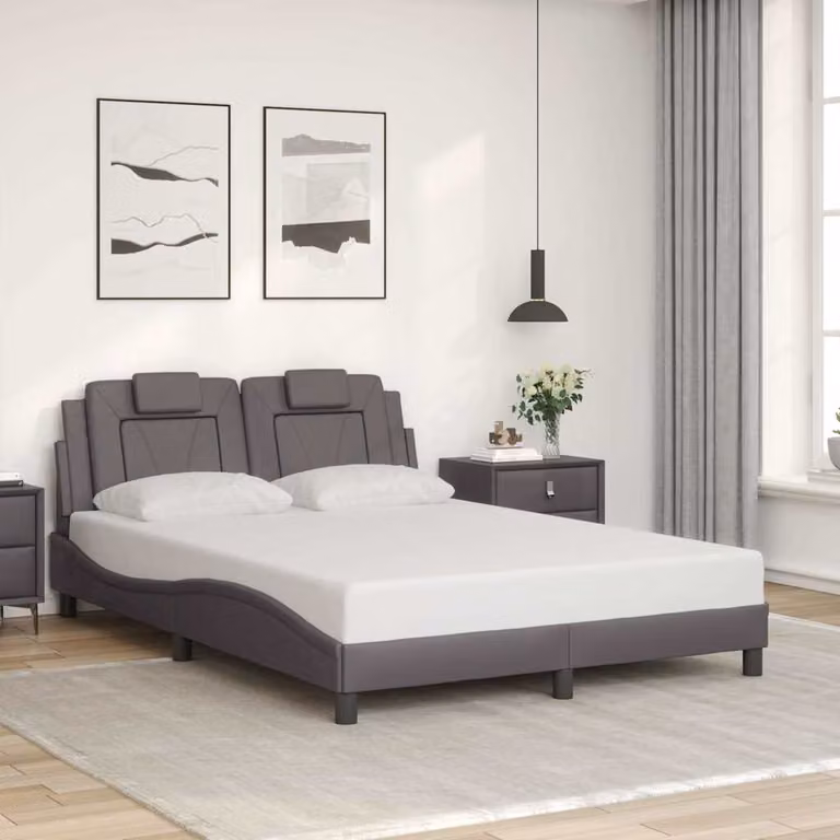 vidaXL Giroletto Viana in Similpelle Grigio L/P/H: 200 x 140 x 74,5 cm