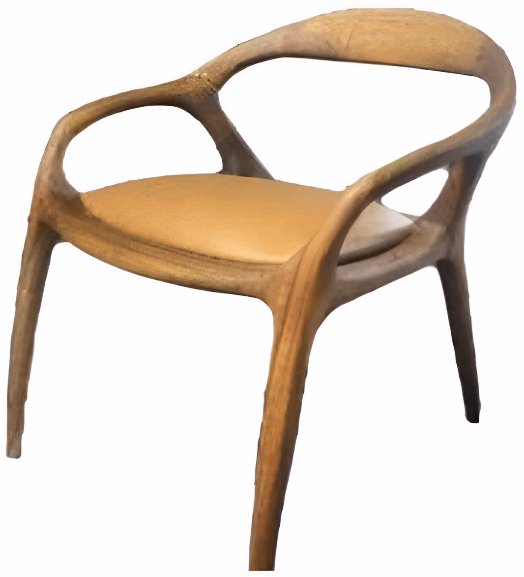 Bequemer und stilvoller Holzstuhl mit Lederpolster für das Esszimmer