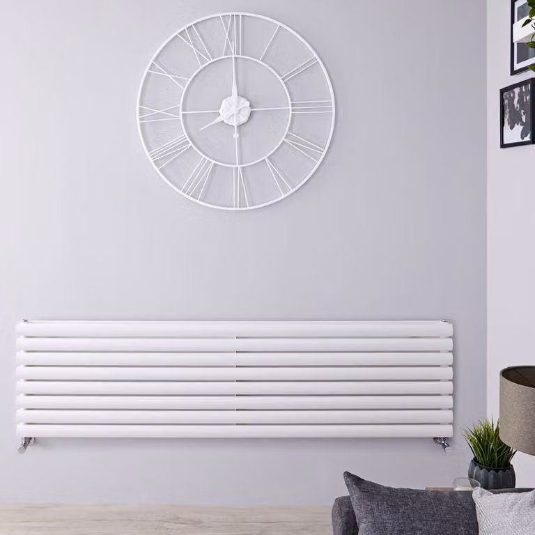Radiatore di Design Orizzontale - Pannello Doppio - 472mm x 1780mm - Bianco - Revive