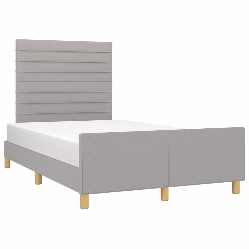 Giroletto senza Materasso Grigio Chiaro 120x190 cm in Tessuto
