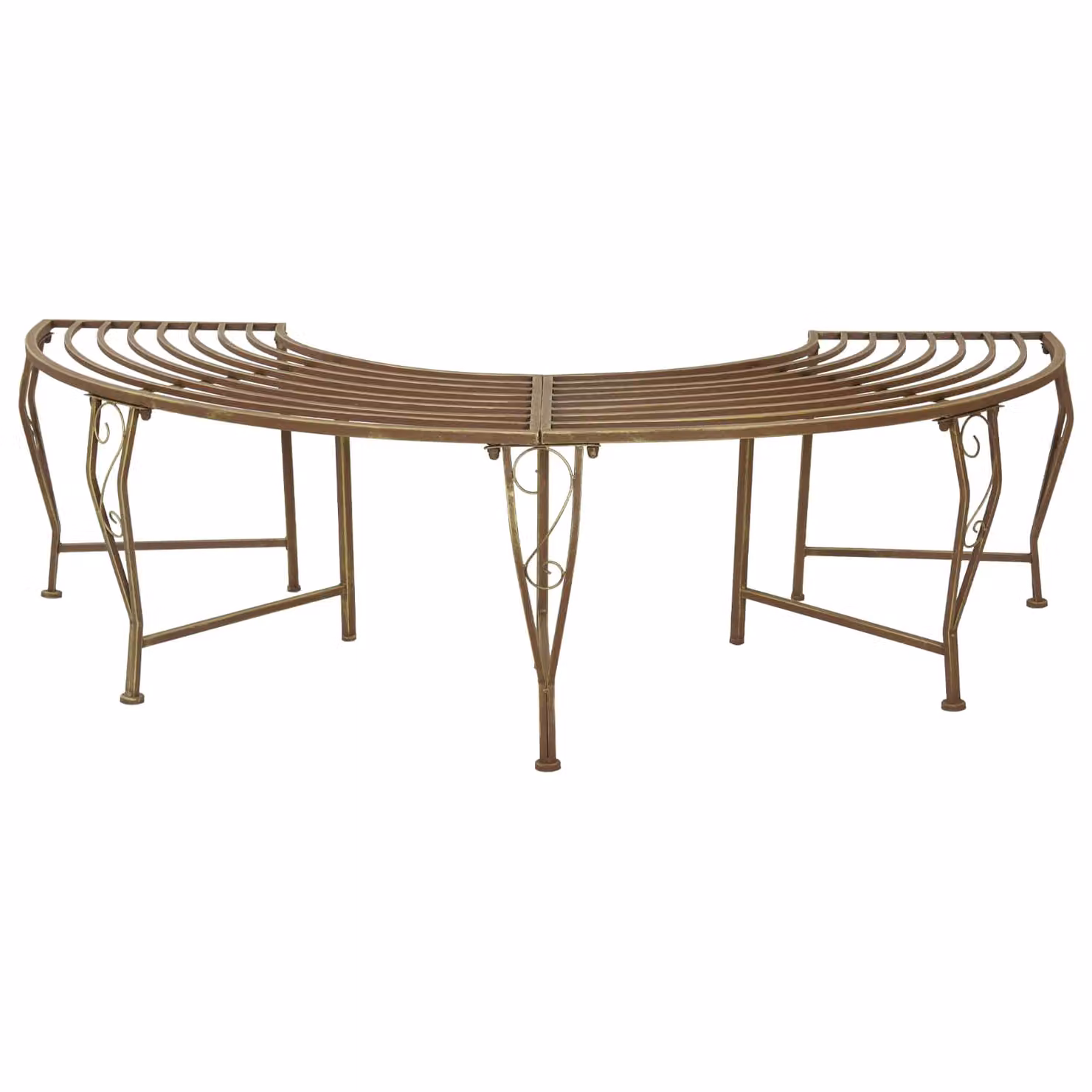 Panchina da giardino vidaXL per 4 persone in acciaio color bronzo L: 160 cm, P: 80 cm, H: 44 cm
