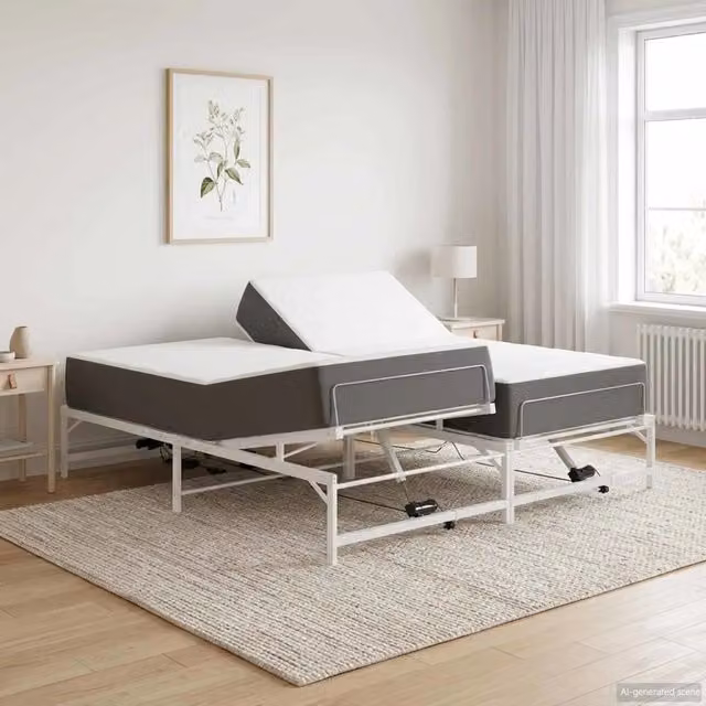 Telaio Letto Elettrico Regolabile Bianco 160 x 200 cm Acciaio 3438634