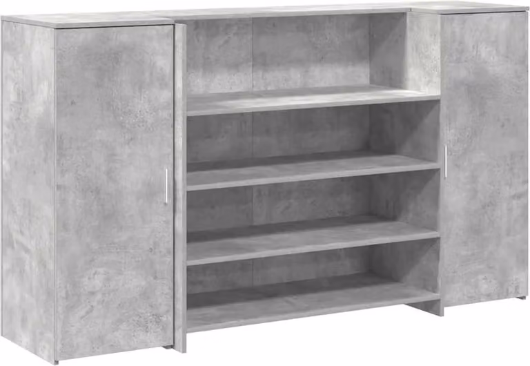 Banco Reception Grigio Cemento 180x50x103,5cm Legno Multistrato