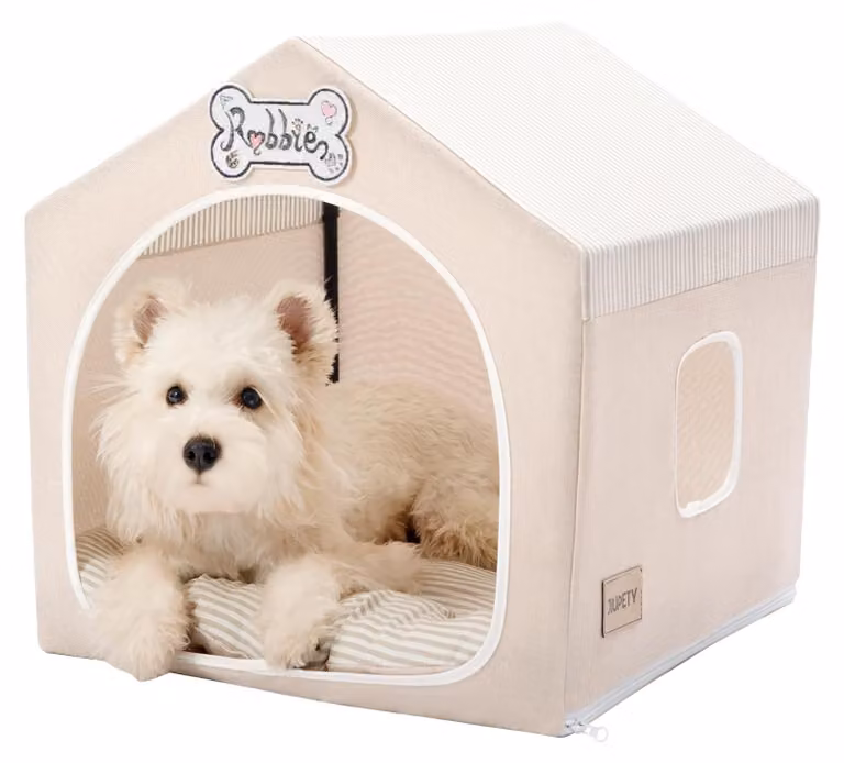 Cuccia pieghevole e lavabile, con sistema di ventilazione, per cani di piccola taglia