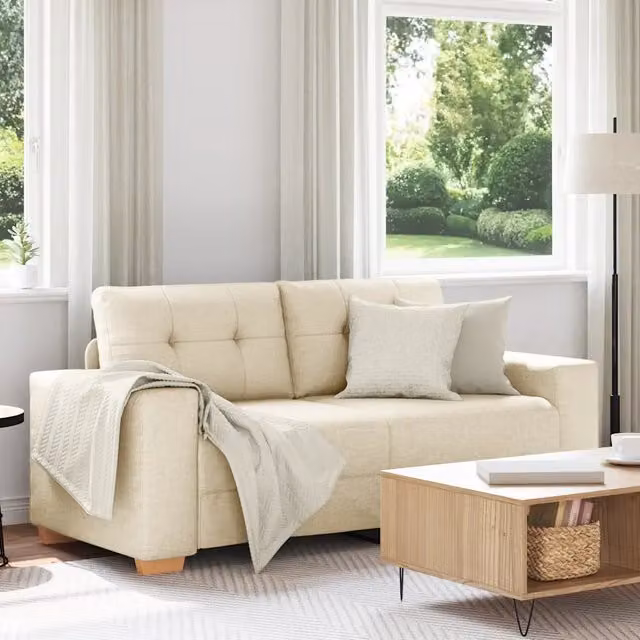 Divanetto moderno vidaXL in tessuto beige L/P/H: 180 x 77 x 82 cm