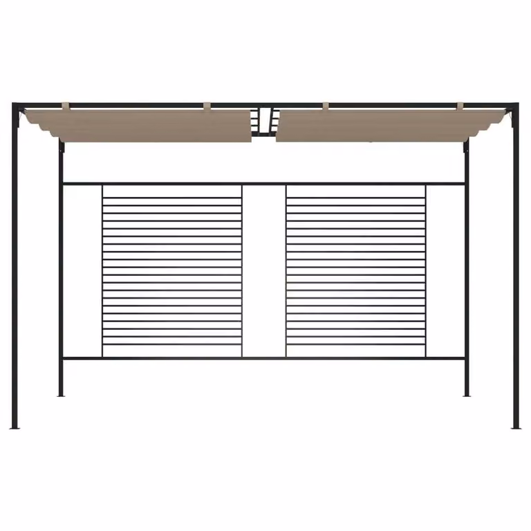 vidaXL Padiglione con tetto estensibile 3x4x2,3 m Taupe 180 g/m²