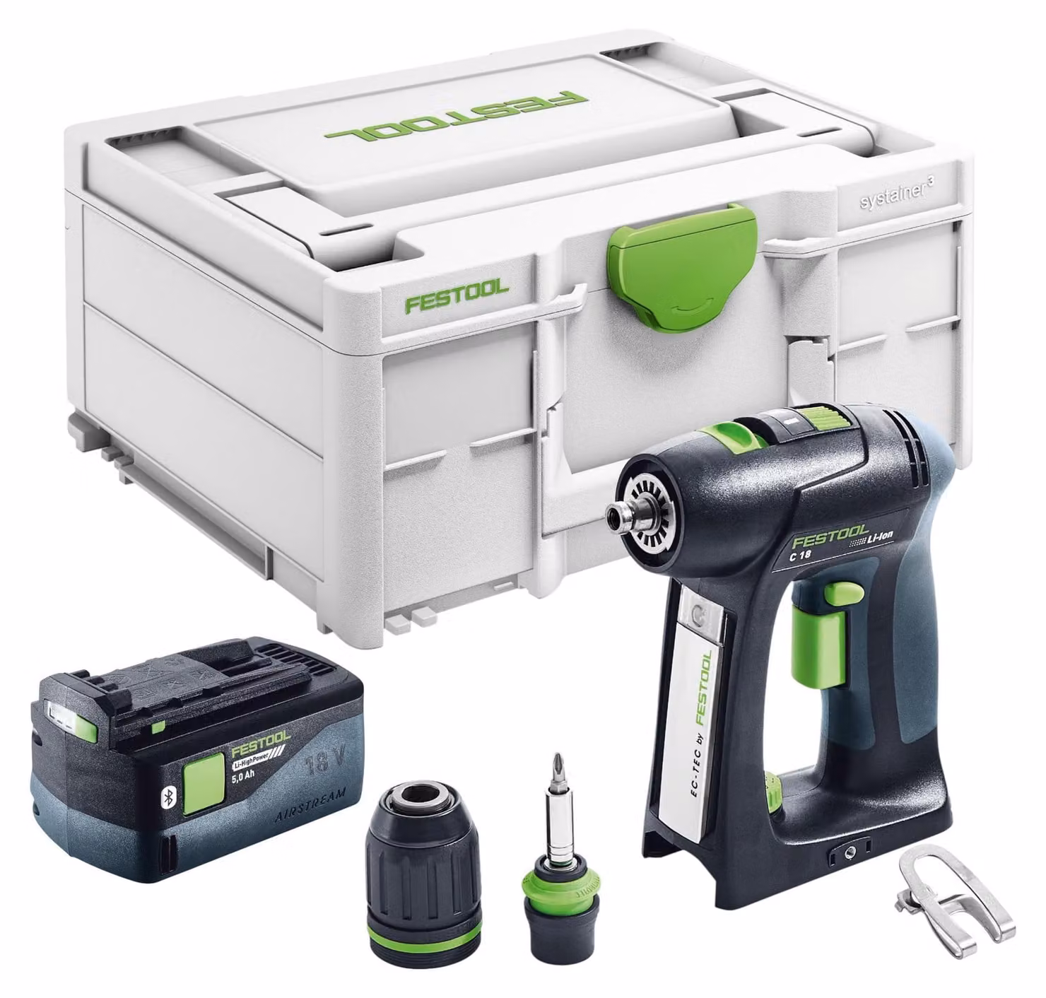 Trapano avvitatore a batteria Festool C 18-Basic 18 V 45 Nm senza spazzole + 1x batteria ricaricabile 5,0 Ah + systainer - senza caricabatterie