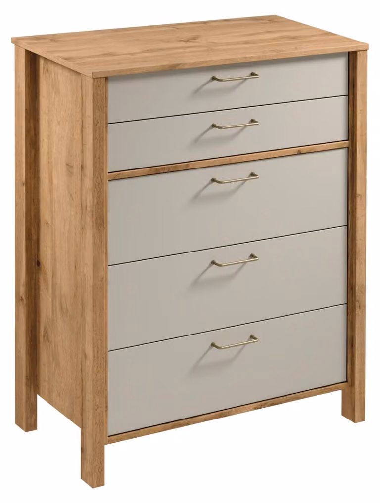 Cassettiera grande NORDIKO - Rovere Wotan / beige