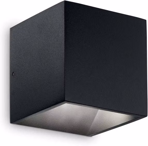Applique Moderna Rubik IDEAL LUX in Alluminio Nero con LED da 8,5W, Luce Calda 3000K, Orientamento Up/Down