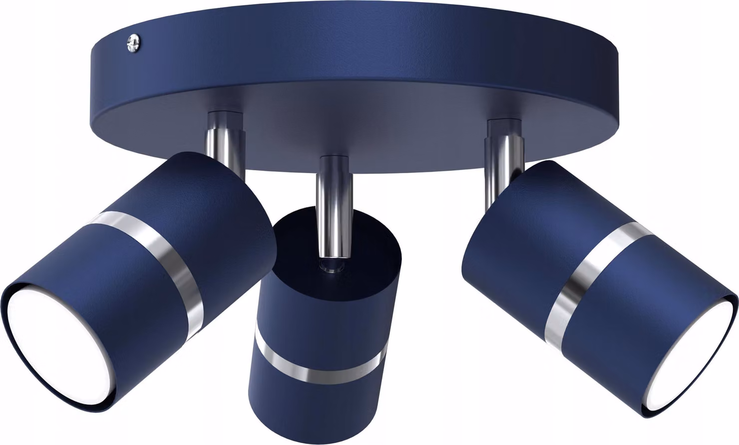Lampada Da Soffitto Circle Blu Marina Con Faretto Gu10 Cromata