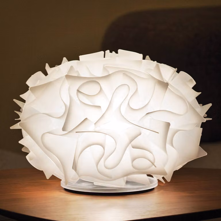 Slamp Lampada da tavolo di design VELI, Bianco / Opale, Soggiorno / Sala da pranzo, Plastica, Design, Lampada da tavolo
