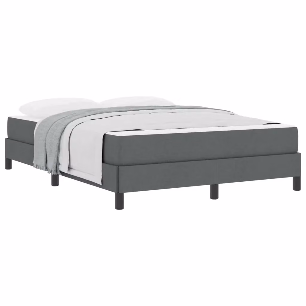 Letto a molle moderno vidaXL in tessuto grigio con struttura in legno e metallo L/P/H: 160 x 200 cm – 2