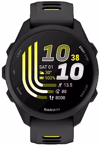 Smartwatch Garmin Forerunner 170 con display AMOLED, compatibile con Android, Nero e Giallo