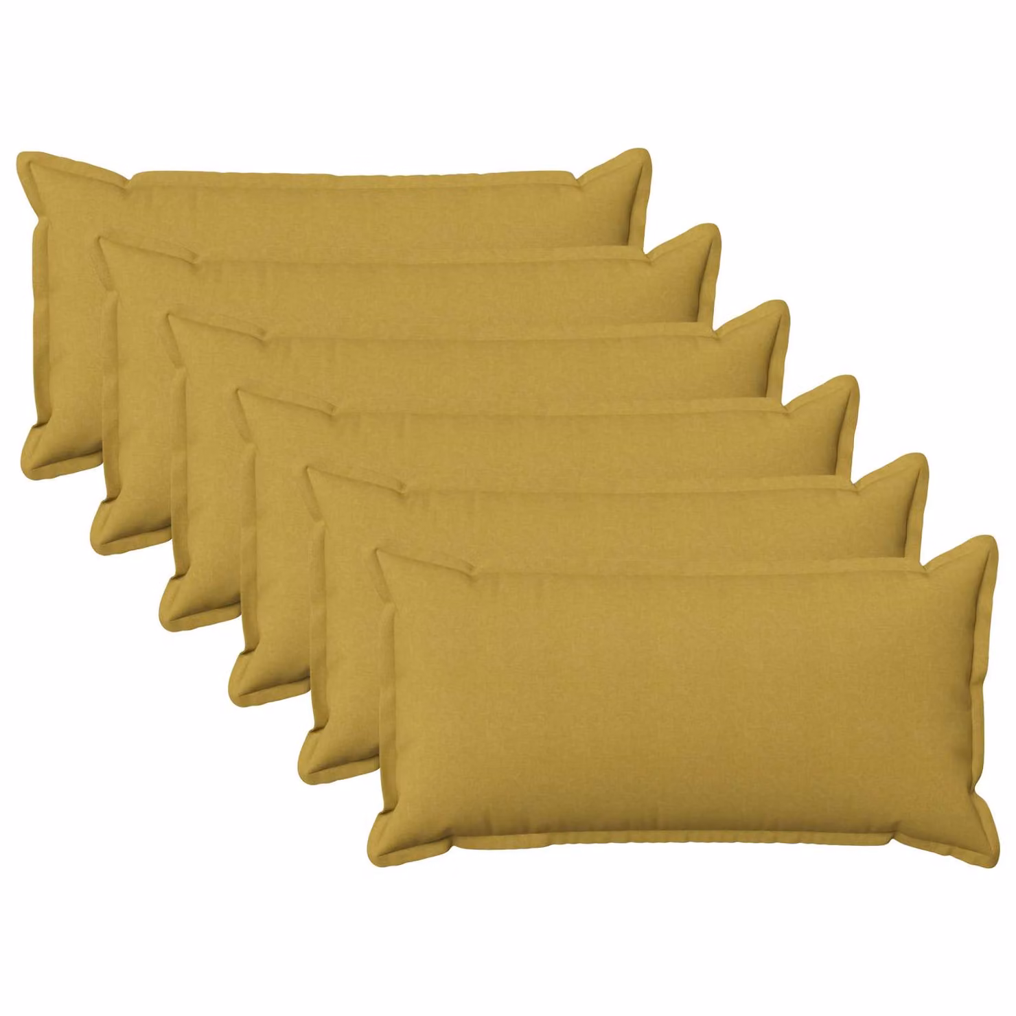 Set di 6 cuscini vidaXL HOUTEN in poliestere, colore verde chiaro, forma rettangolare, con fodera lavabile e rimovibile