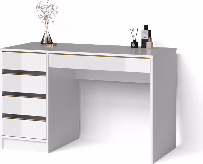 Tavolo da toeletta Livinity Imola Bianco/Oro senza specchio, Model 52440