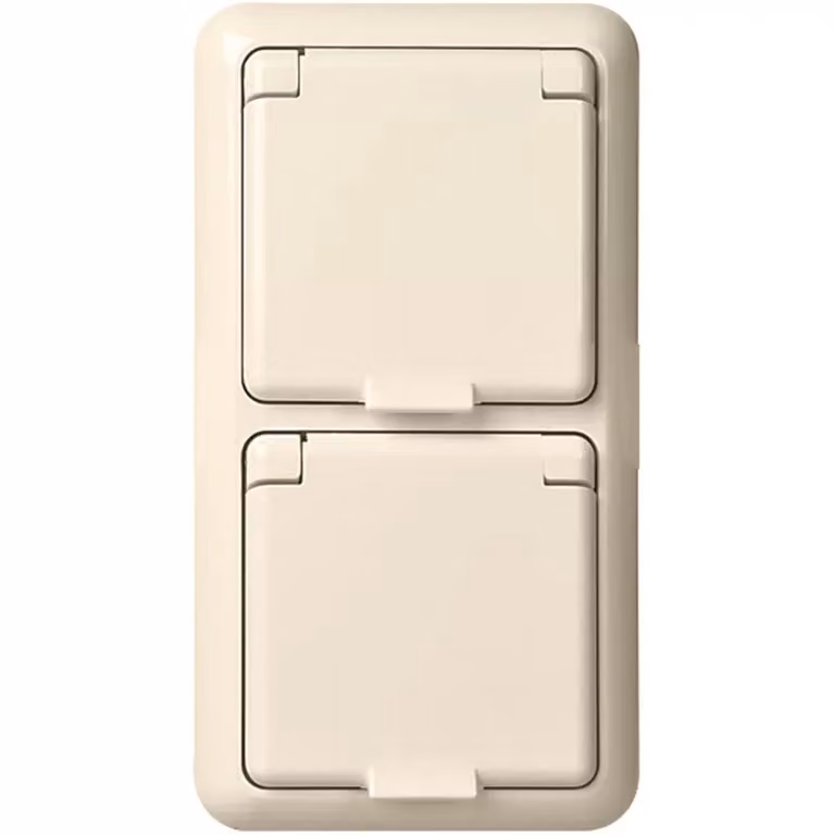 Presa di corrente da incasso Elso, 2 ganci IP44 bianco puro 225414