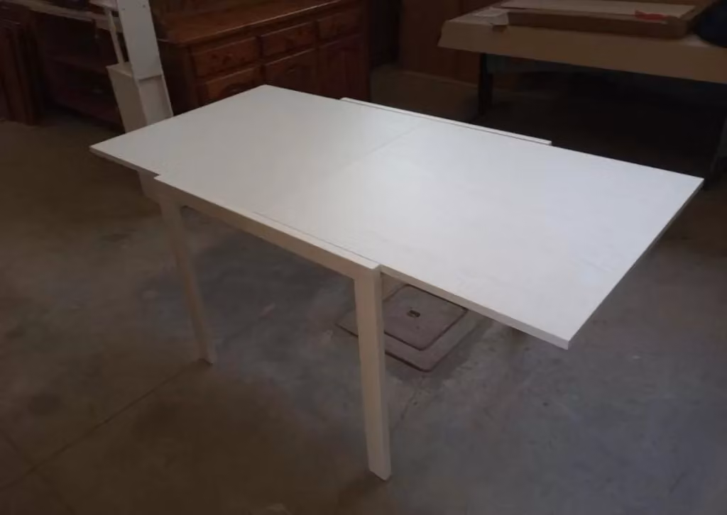 Tavolo da pranzo allungabile moderno Mobili 2G in legno bianco frassino L: 120 cm, P: 90 cm, H: 76 cm – 3