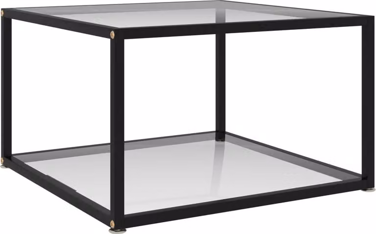 The Living Store Couchtisch trasparente 60x60x35 cm Cuore di vetro