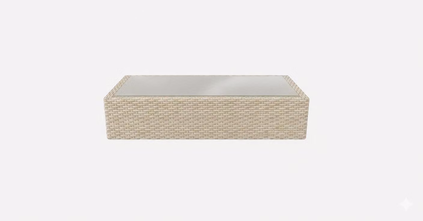 Tavolino moderno, design elegante, colore beige, stile minimalista