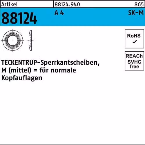Reyher TECKENTRUP chiusura bordi. 88124 A 4 SKM 10 A 4 881249400100000 (500 pezzi)