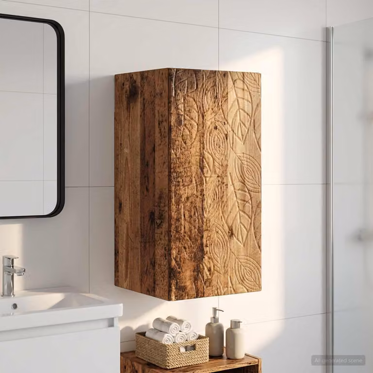 Armadio da bagno a muro vidaXL DELFT in legno marrone antico L: 30 cm, P: 31 cm, H: 59 cm