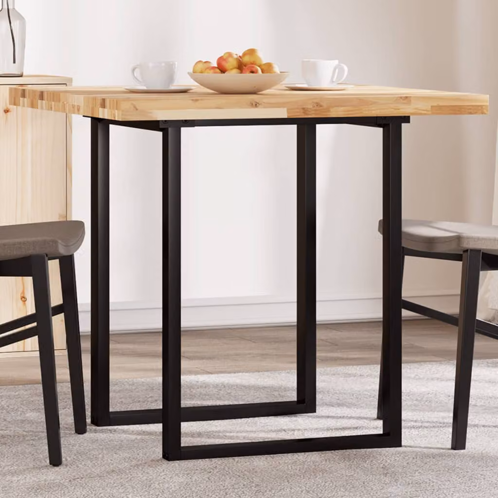 Piano Tavolo Quadrato vidaXL in Legno Massello di Acacia Marrone L: 80 cm, P: 80 cm, H: 4 cm