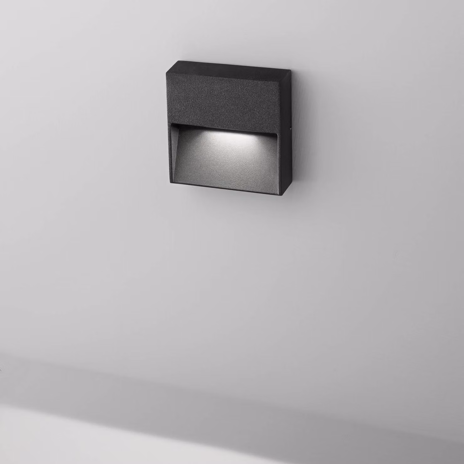 Egger Licht Applique da esterni a LED Vigo Q, Nero, Corridoio, Alluminio, Moderno, Applique LED da esterni