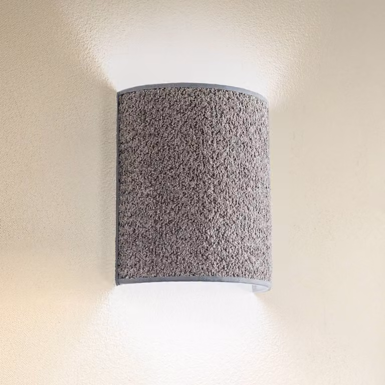 Applique da parete Boucle Duolla, dimmerabile, Alluminio / Grigio / Zincato, Soggiorno / Sala da pranzo, Tessuto / Stoffa / Seta, Applique
