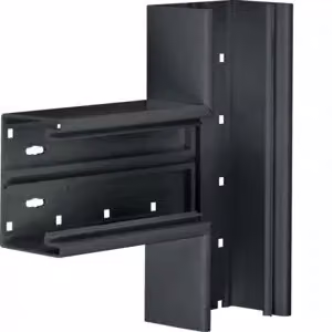 Raccordo a T realizzato con profilo base in plastica BR 65x100 mm, parte superiore 80 mm, nero grafite