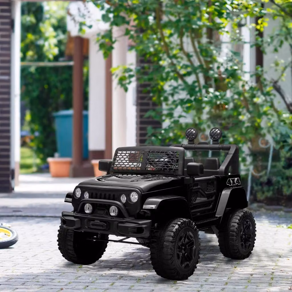 EasyComfort Macchina Elettrica per Bambini 12V con Telecomando, Fari e Clacson, Nero, L: 100 cm, P: 64.2 cm, H: 71 cm – 2