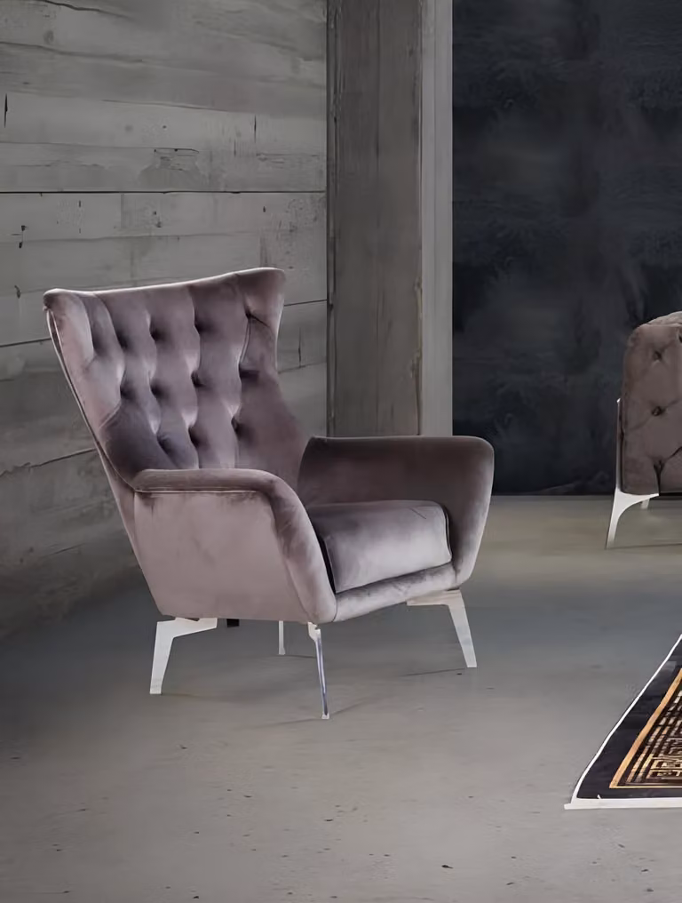 Sessel Einsitzer Luxus 1 Sitzer Polster Sitz Designer Textil Sitz Stoff Modern