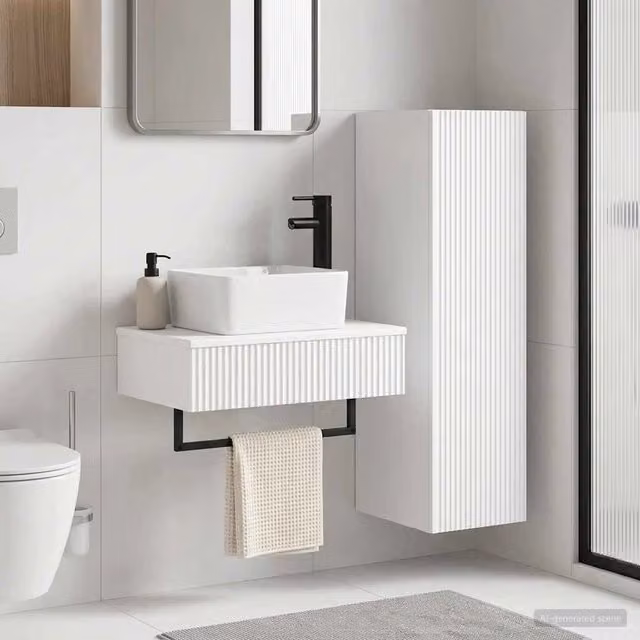 Set di mobili per il bagno 2 pz Bianco 33 x 34,5 x 100 cm 3406103