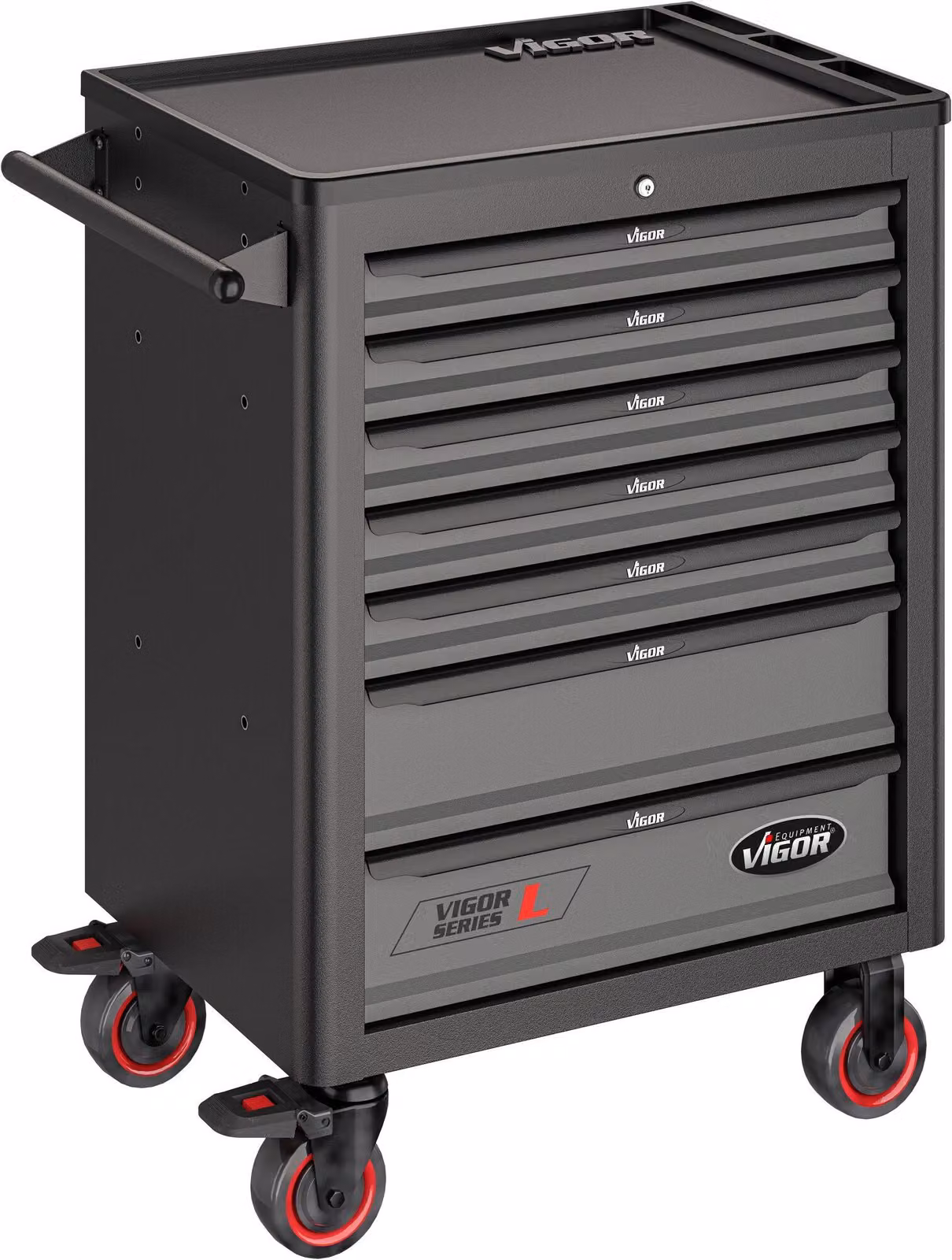 VIGOR Carrello da officina Serie L vuoto V1901 L x L x H: 723 mm x 459 mm x 1002 mm
