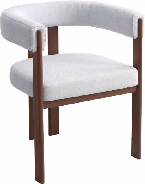 Poltrona da sala da pranzo effetto legno "Neora" - Grigio chiaro