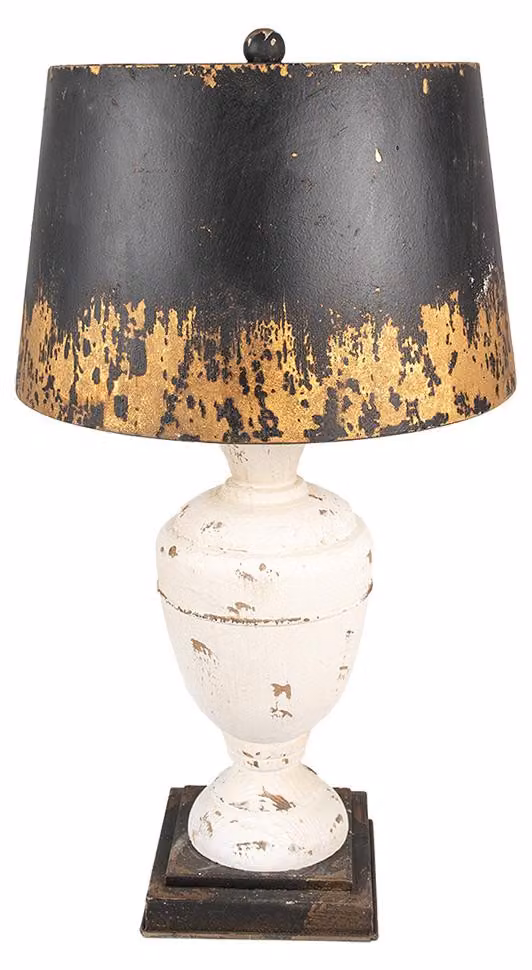 Lampada da tavolo Clayre & Eef Ø 36x65 cm Beige Nero Legno