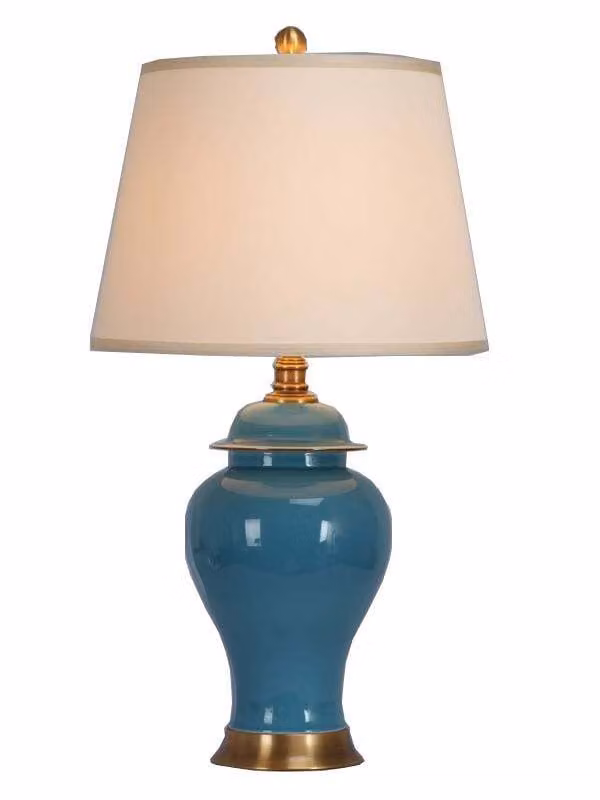 Fine Asianliving Lampada da tavolo cinese in porcellana con paralume E27 Lampada da tavolo orientale in Vetroceramica Lampade da comodino camera da letto soggiorno