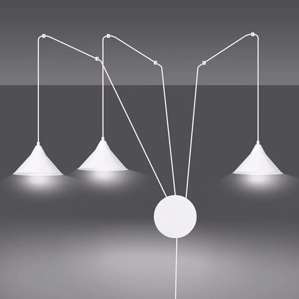Lampadario a sospensione Emibig Abramo bianco con 3 luci E27 regolabile in altezza – 2