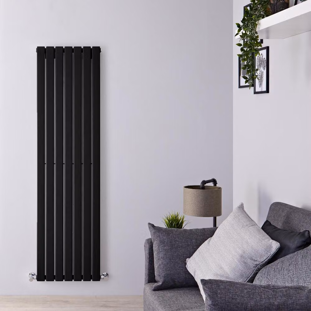Radiatore di Design Verticale Nero - 1780mm x 490mm - Pannello Singolo - Delta