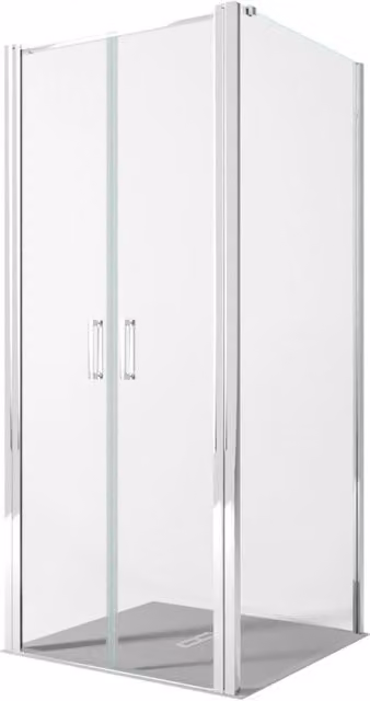 Box doccia due lati con porta saloon h195 6mm anticalcare dobla, misura 80x80