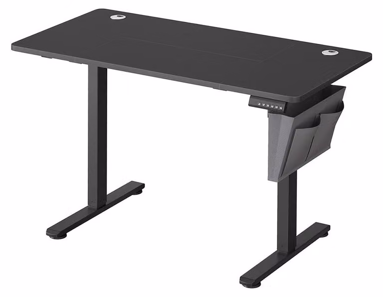 Scrivania regolabile in altezza elettricamente – Modello seduta/in piedi – Pannello di particelle di legno e acciaio – 60 x 120 cm