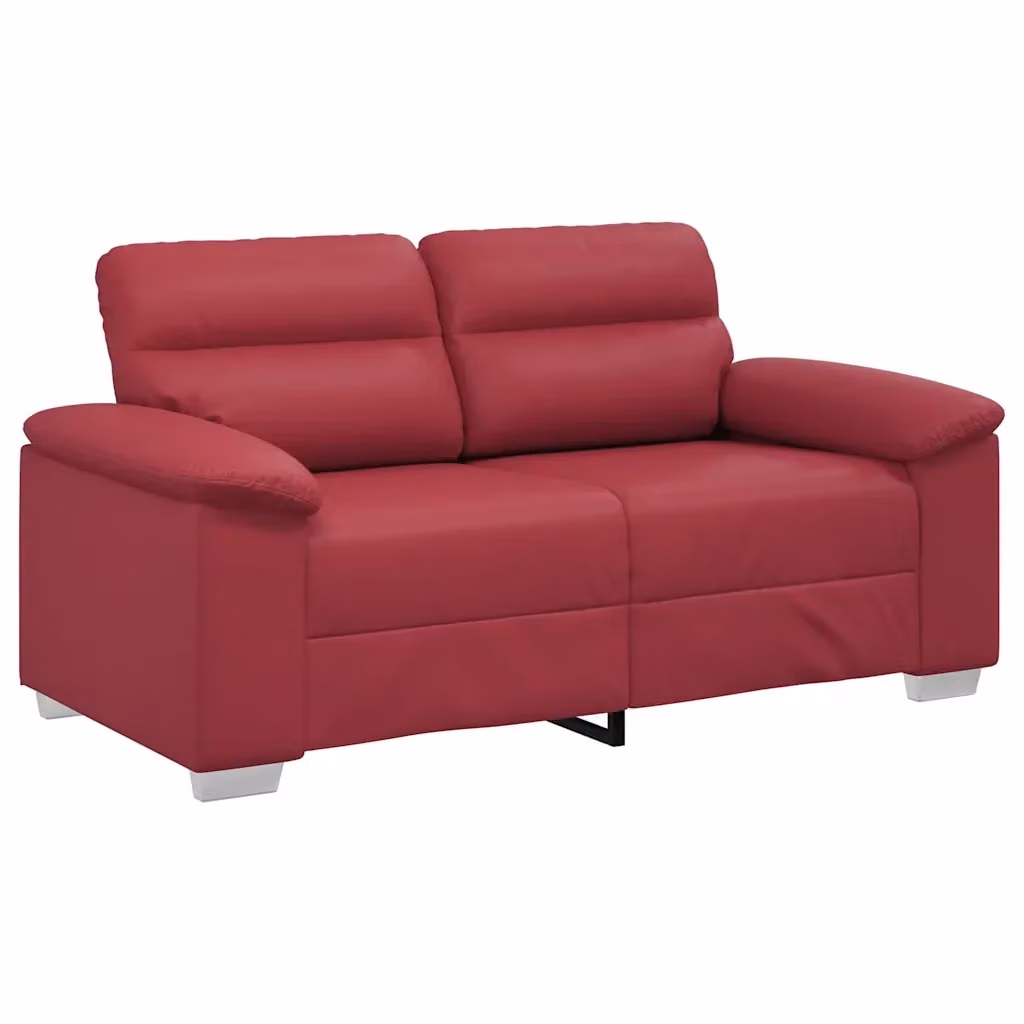 Divano a 2 posti moderno vidaXL in similpelle rosso, L: 160 cm, P: 81 cm, H: 84 cm – 2
