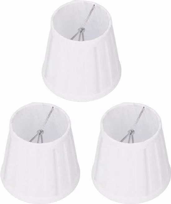 Set di 3 paralumi in tessuto bianco con clip