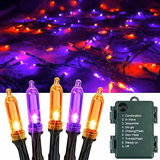 12 metri di luci LED per Halloween – Luci decorative impermeabili con 8 modalità, ideali per l'arredamento esterno