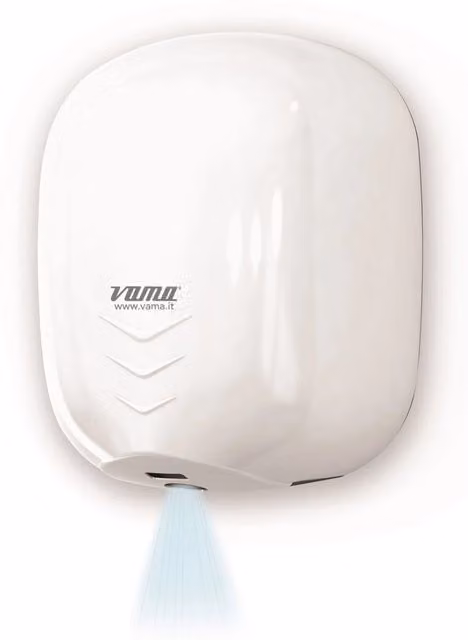 Asciugamani Elettrico con Fotocellula 1100W Vama Stream Dry UV BF Acciaio Bianco