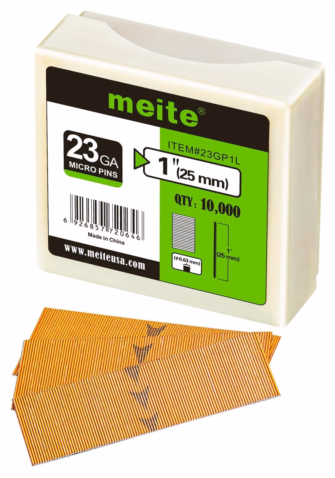Solidchoice - Chiodini a testa piatta - Calibro 23 - Lunghezza 25 mm - Zincati - Microchiodi senza testa per lavori di falegnameria di precisione (10.000 pezzi)