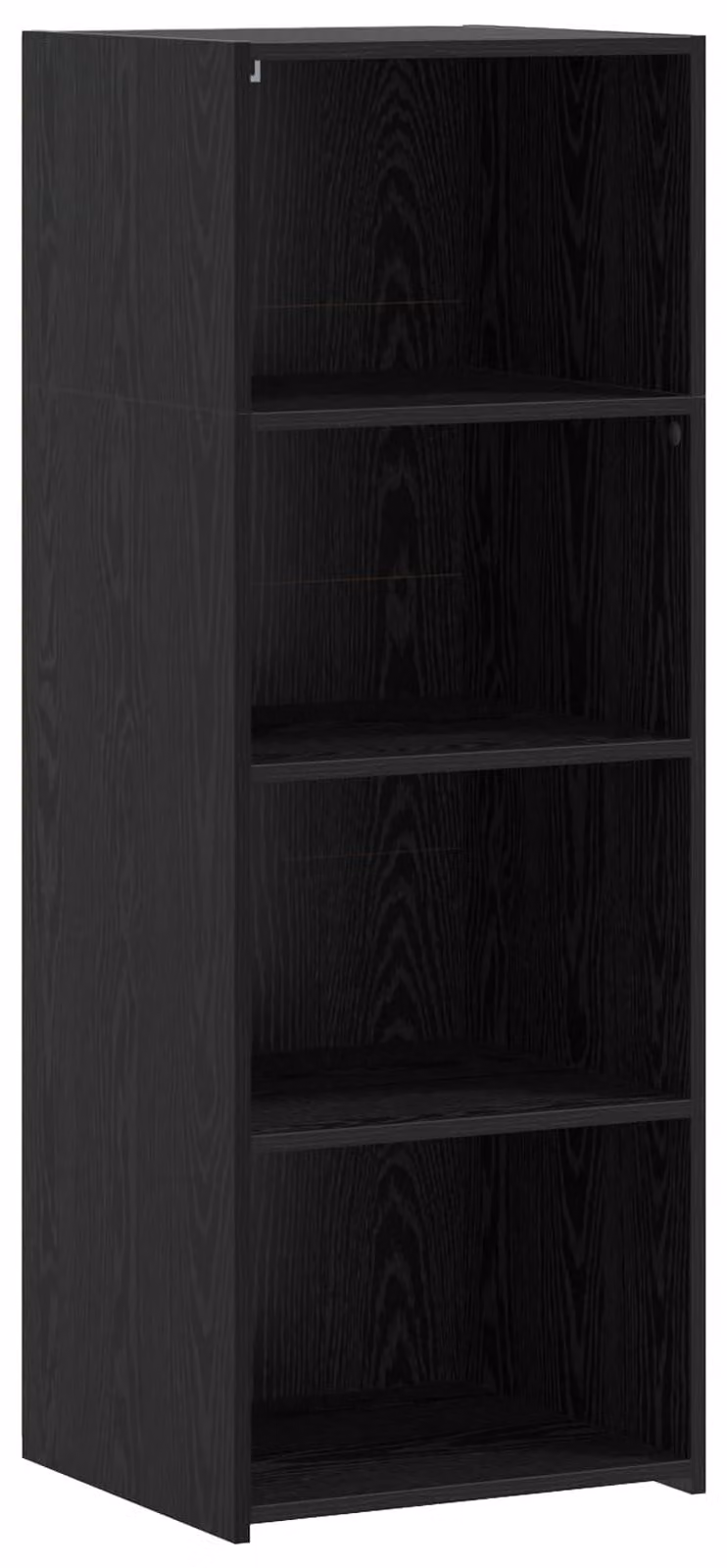 Mobile contenitore alto, finitura effetto legno nero, dimensioni 45 x 41 x 124 cm, realizzato in materiale composito di legno