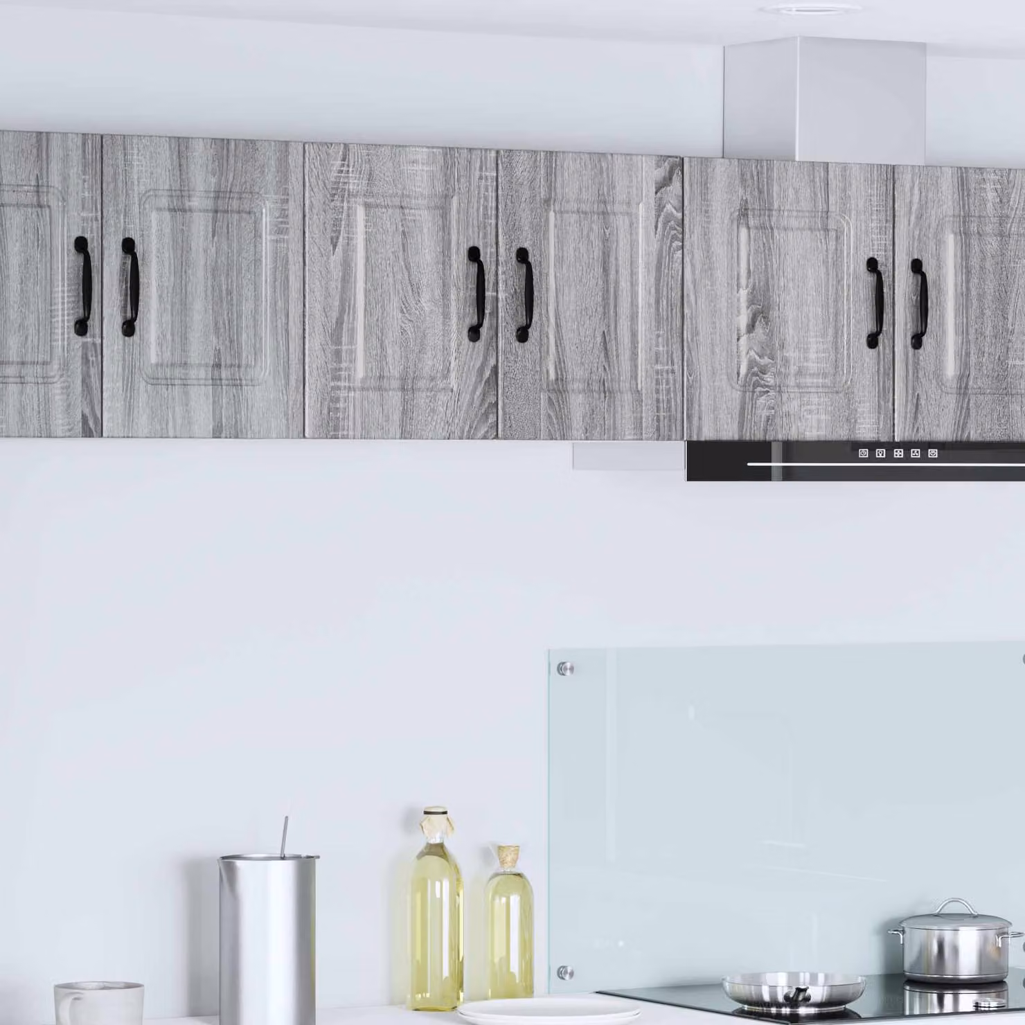 Set di 2 armadietti a muro vidaXL PORTO moderni per cucina in MDF grigio L: 31 cm, P: 30 cm, H: 40 cm