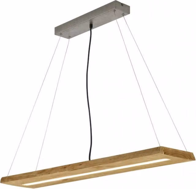 Sospensione Led Brad Rettangolare Legno Naturale Trio Lighting